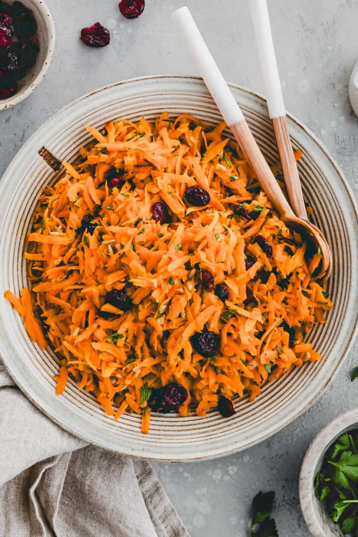 French Carrot Salad in a bowl