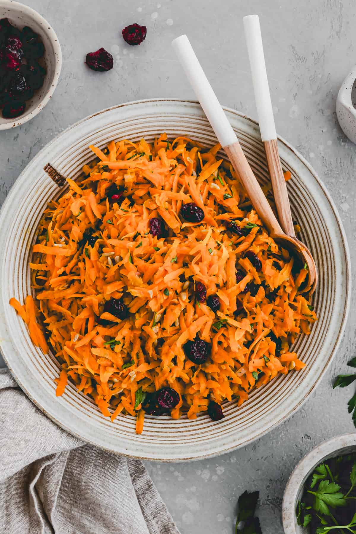 French Carrot Salad with cutlery