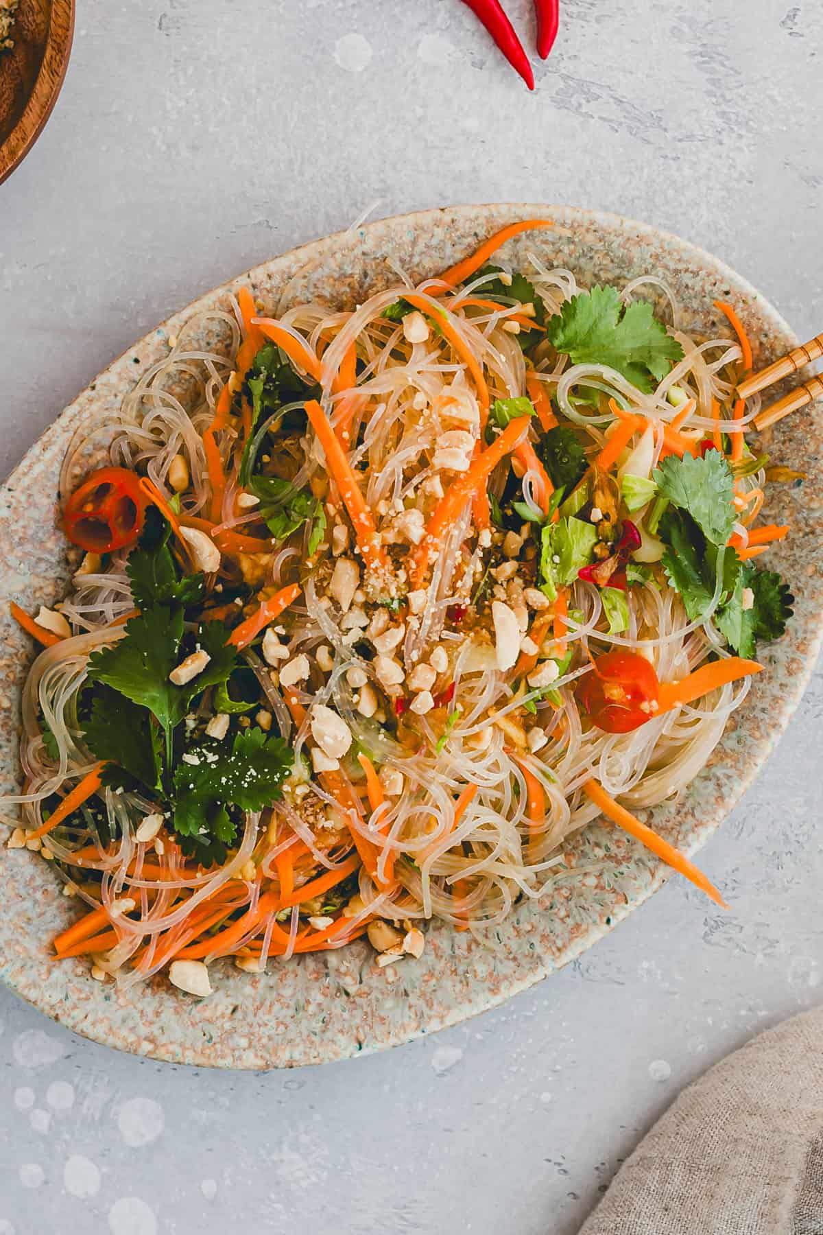 Thai Glass Noodle Salat served on a plate