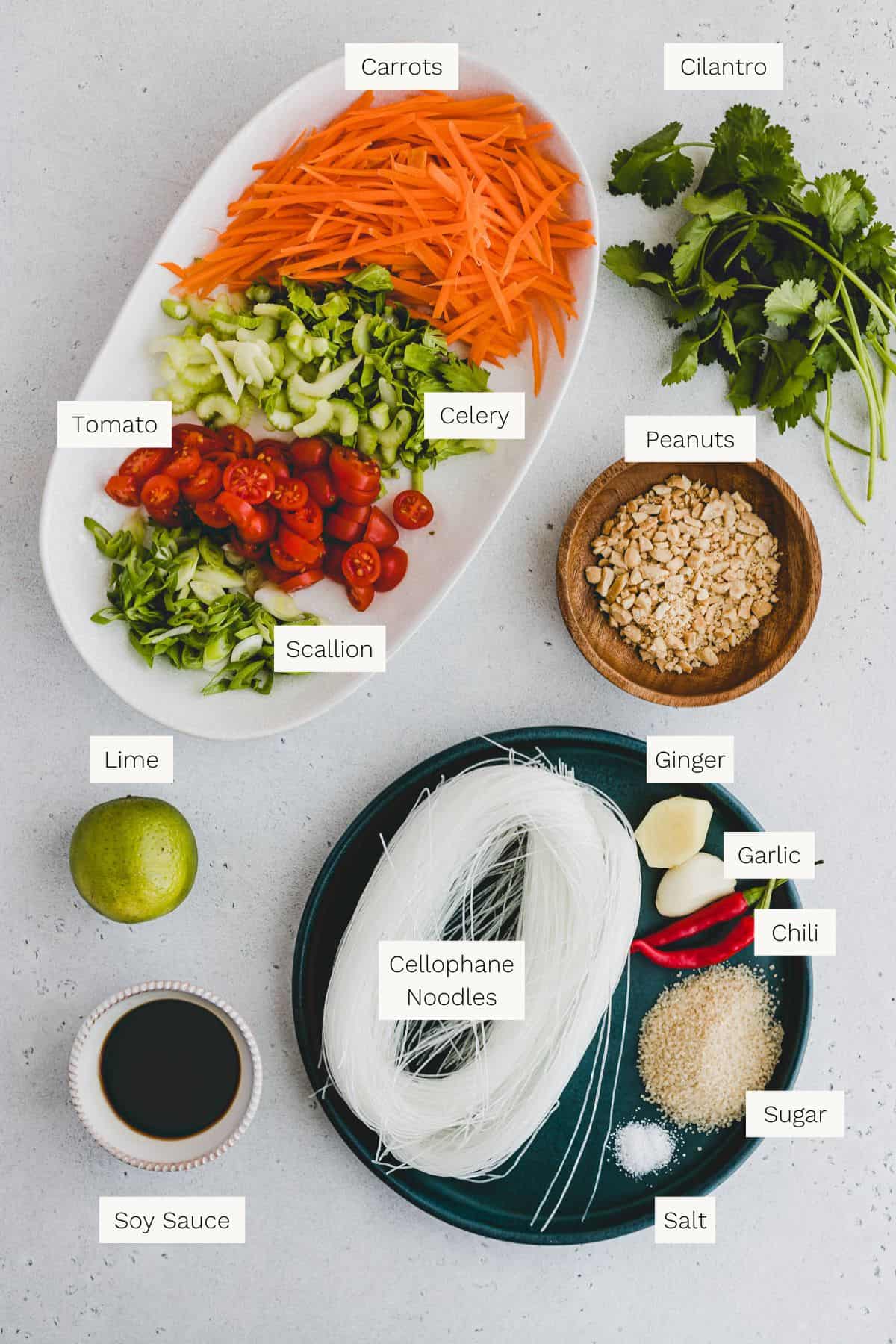 Thai Glass Noodle Salad Ingredients