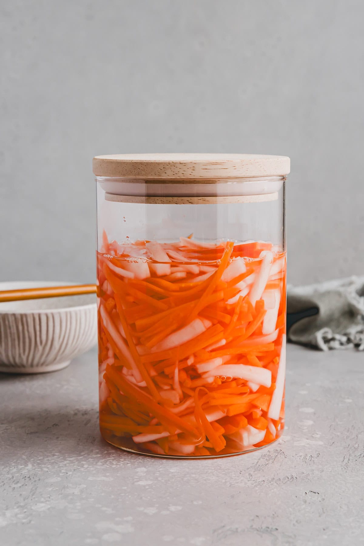 vietnamese pickled carrot and daikon in a jar