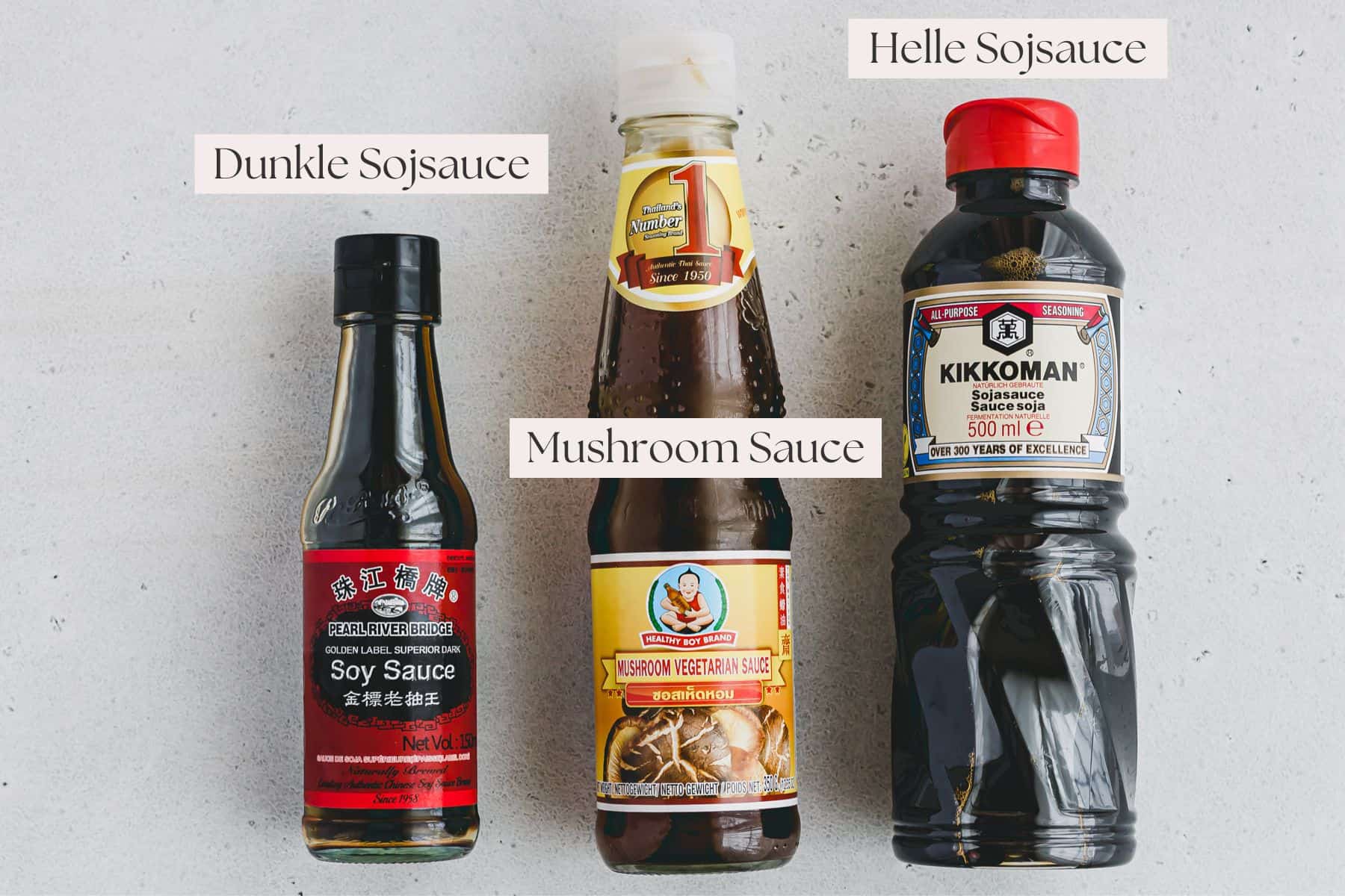 diverse sojasaucen