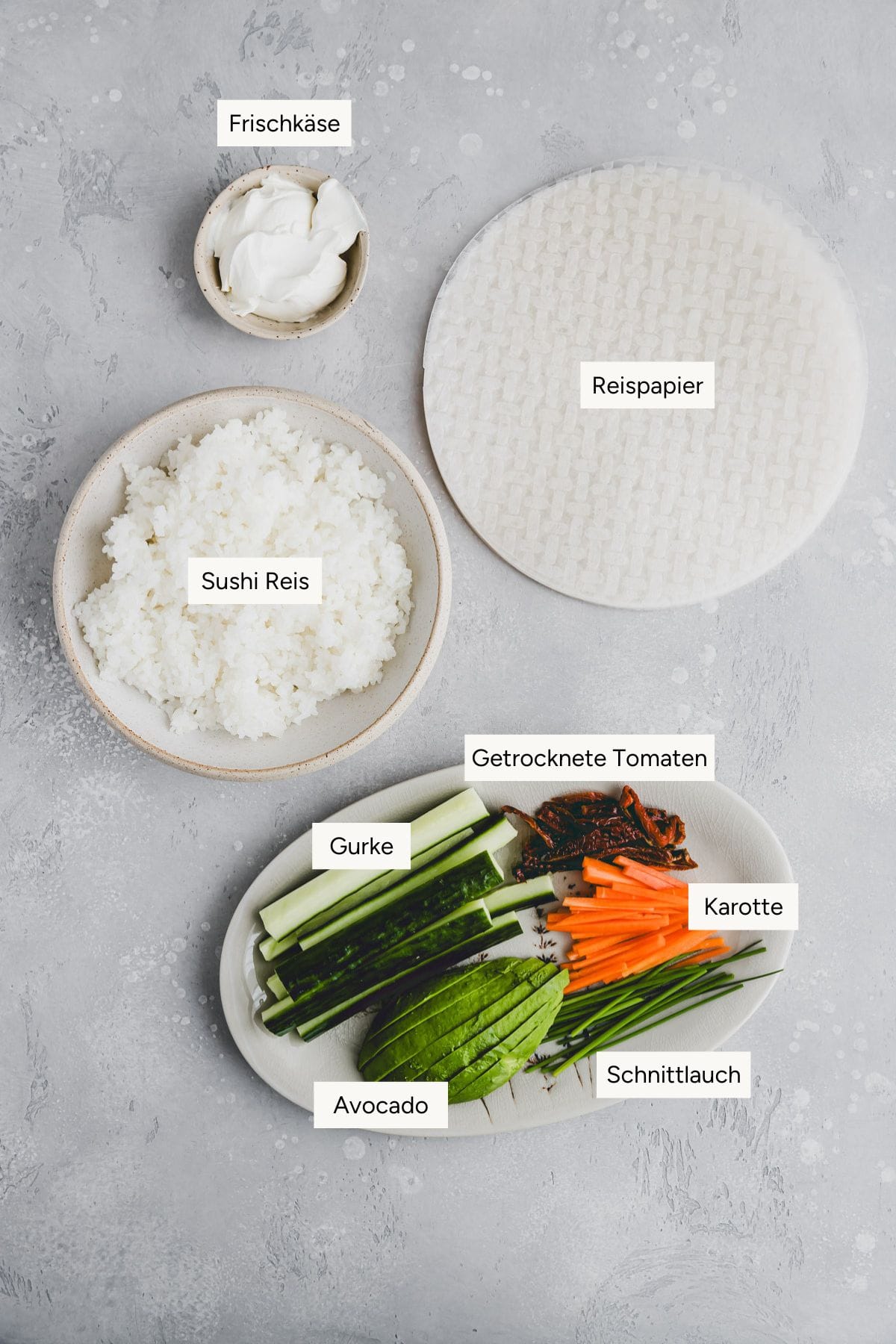 Reispapier Sushi Zutaten