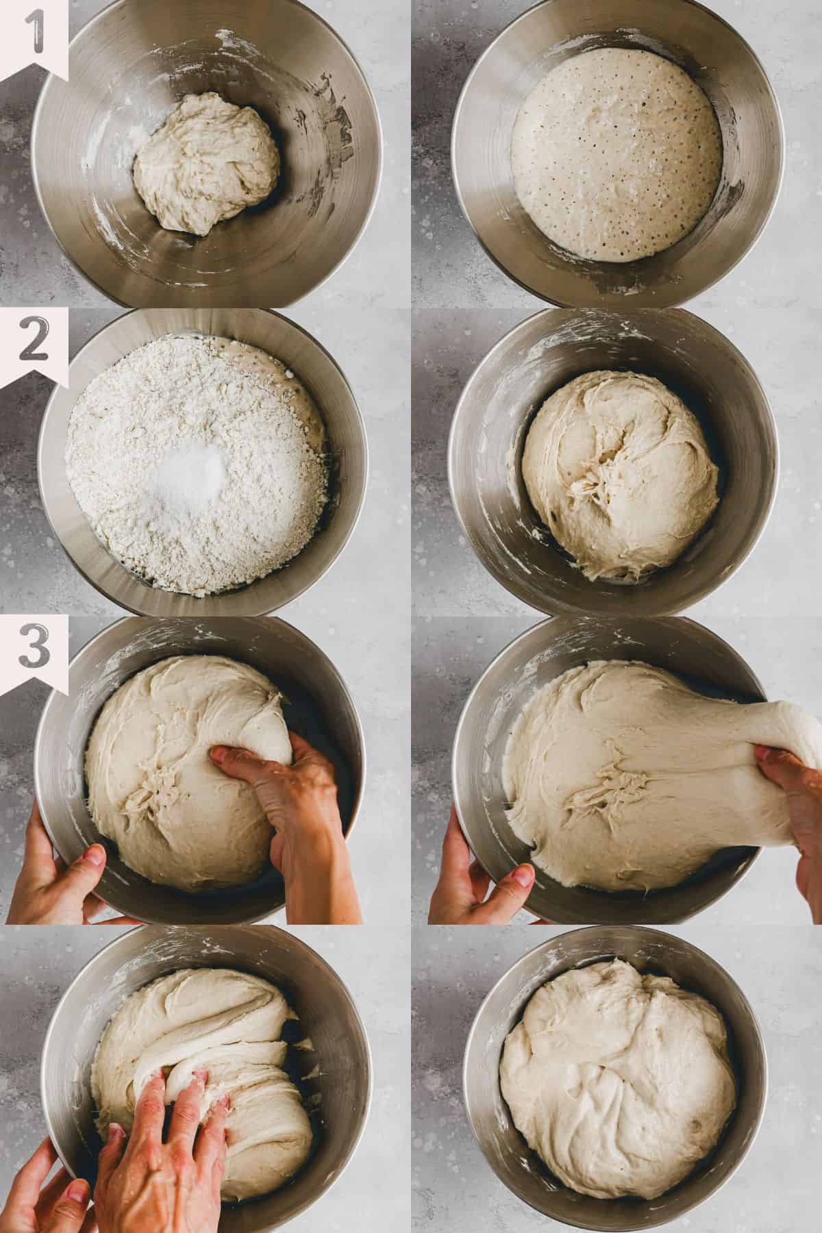 Bauernbrot Rezept Schritt 1-3