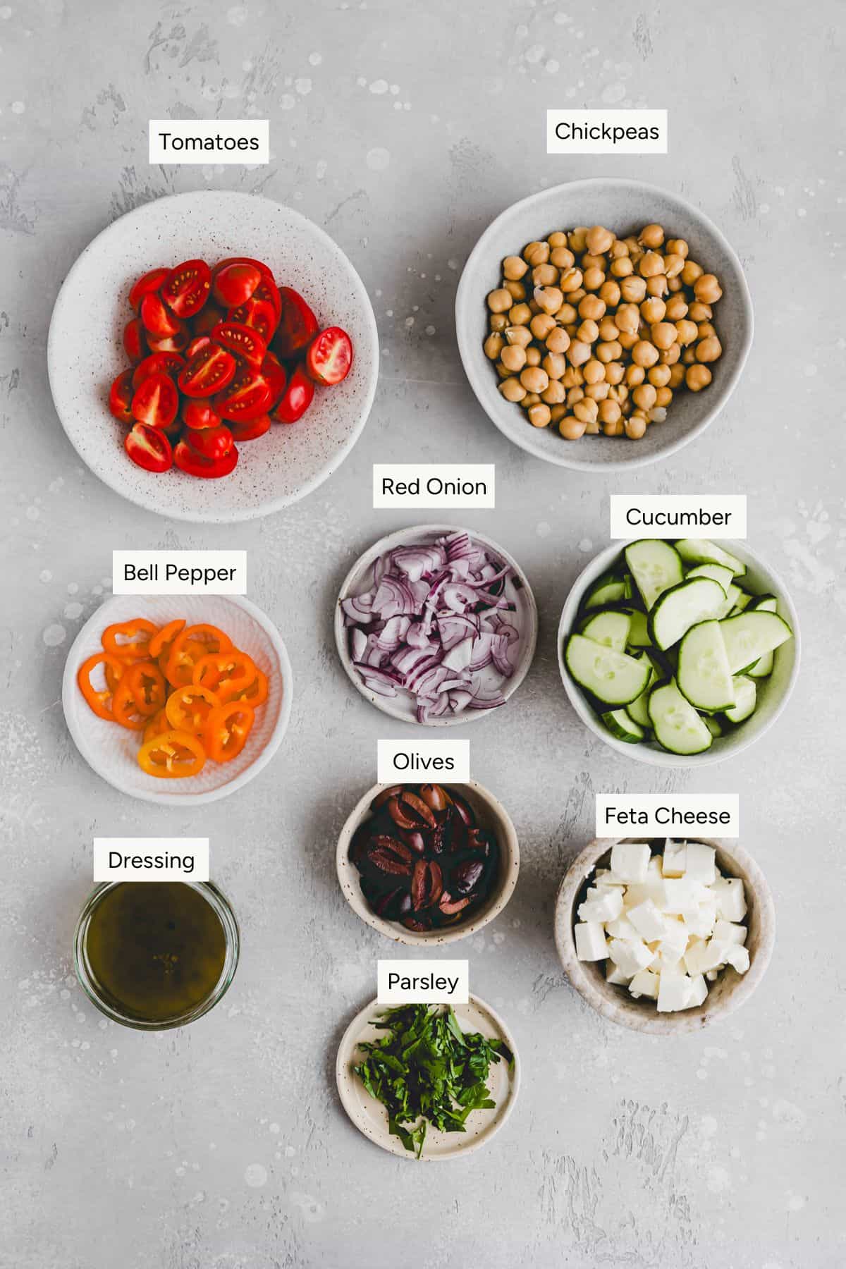 Greek Chickpea Salad Ingredients