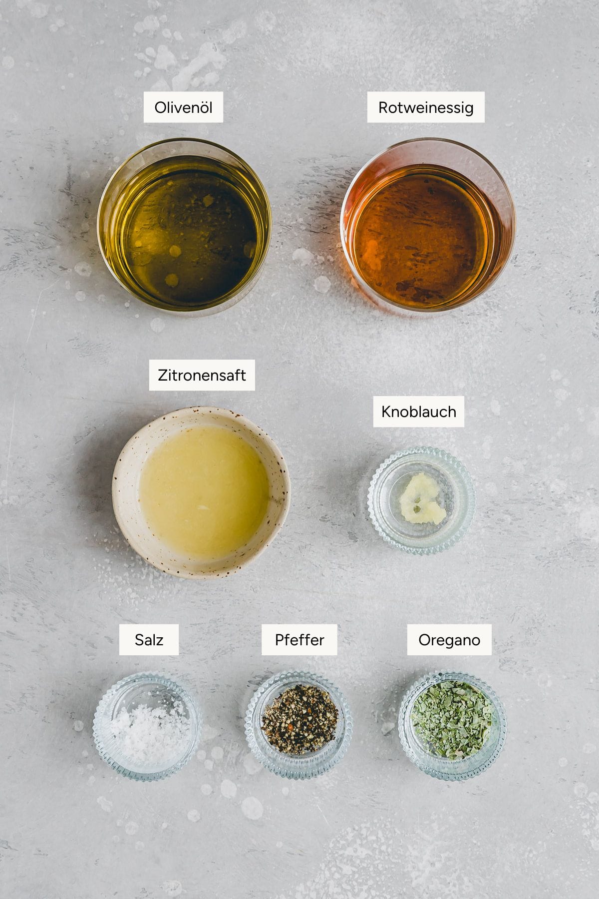 Zutaten Dressing griechischer Salat