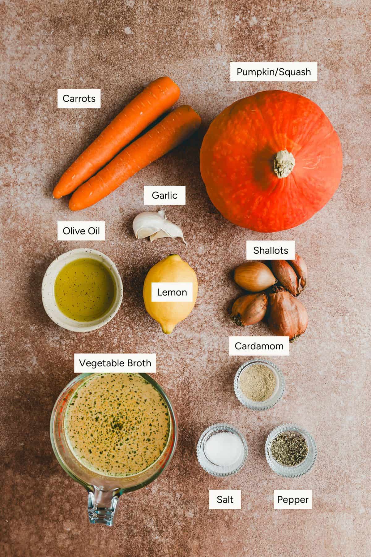 Roasted Pumpkin Soup Ingredients