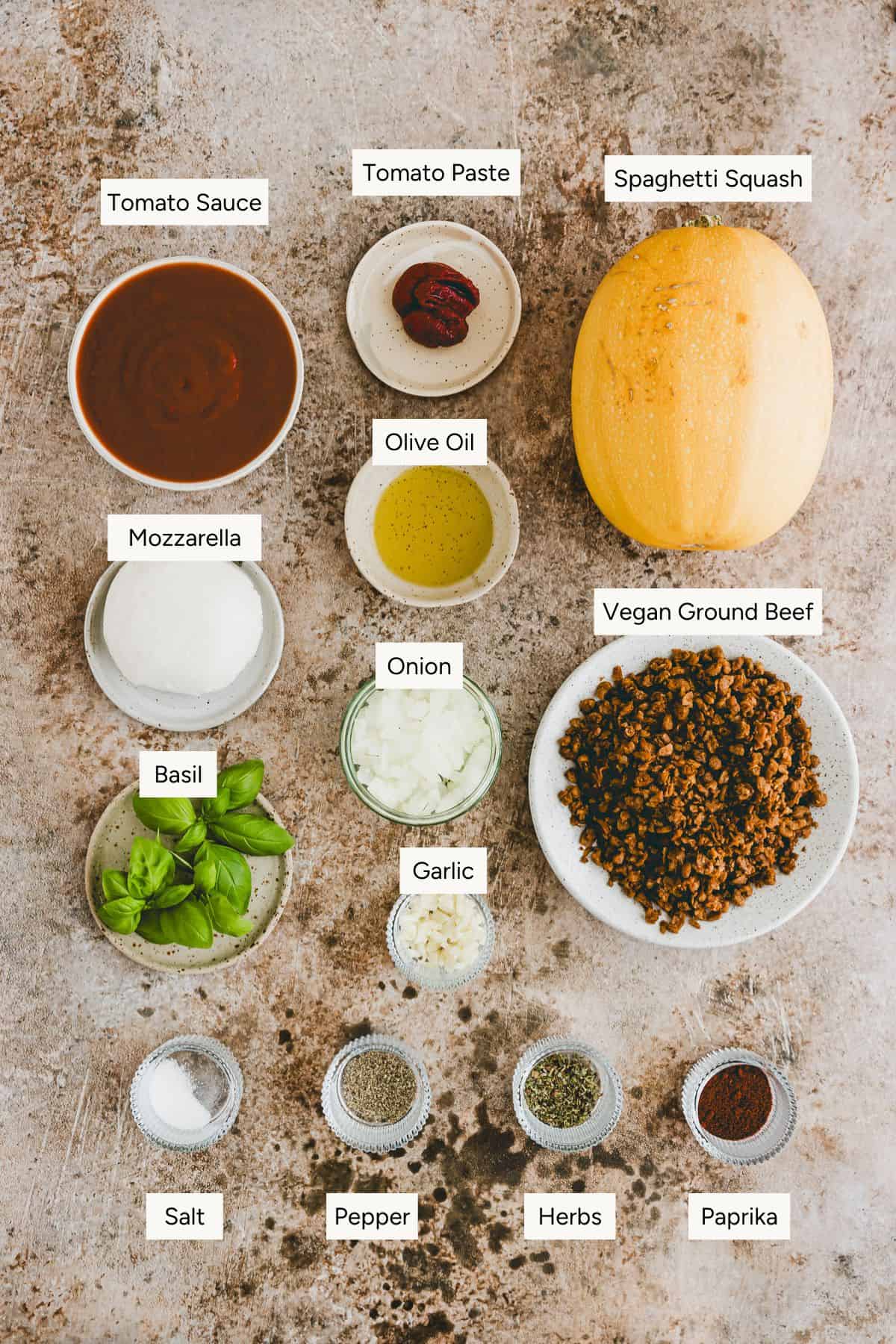 Stuffed Spaghetti Squash Ingredients