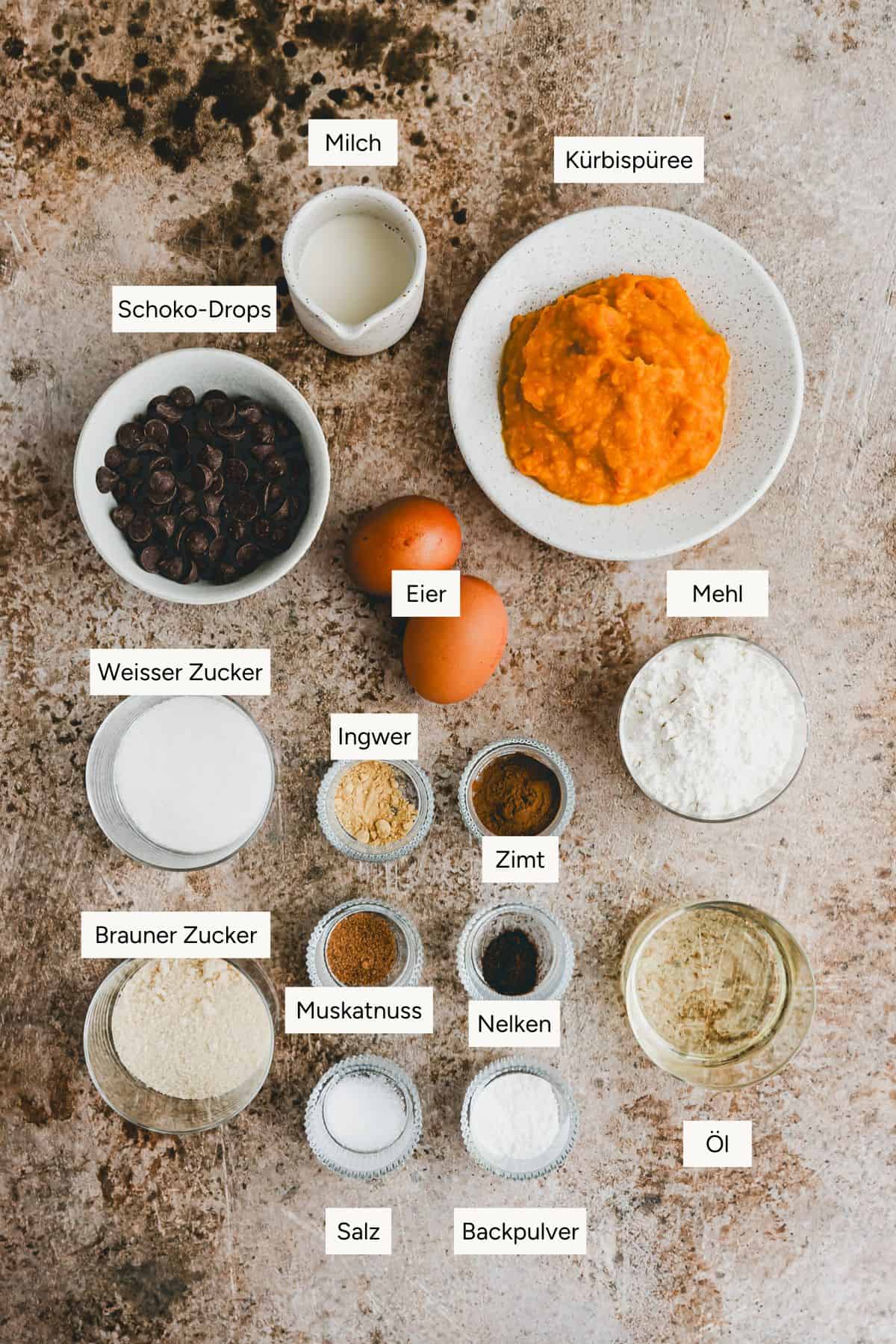 Kürbis Muffins Rezept Zutaten
