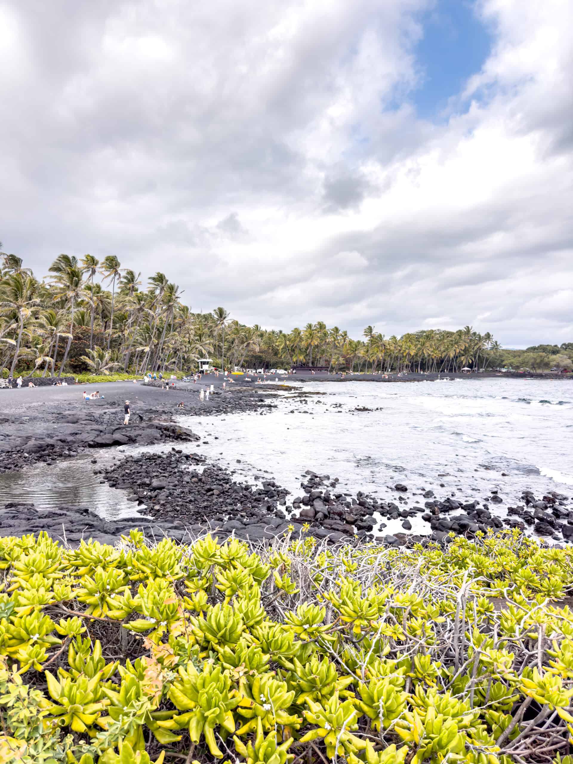 black sand beach